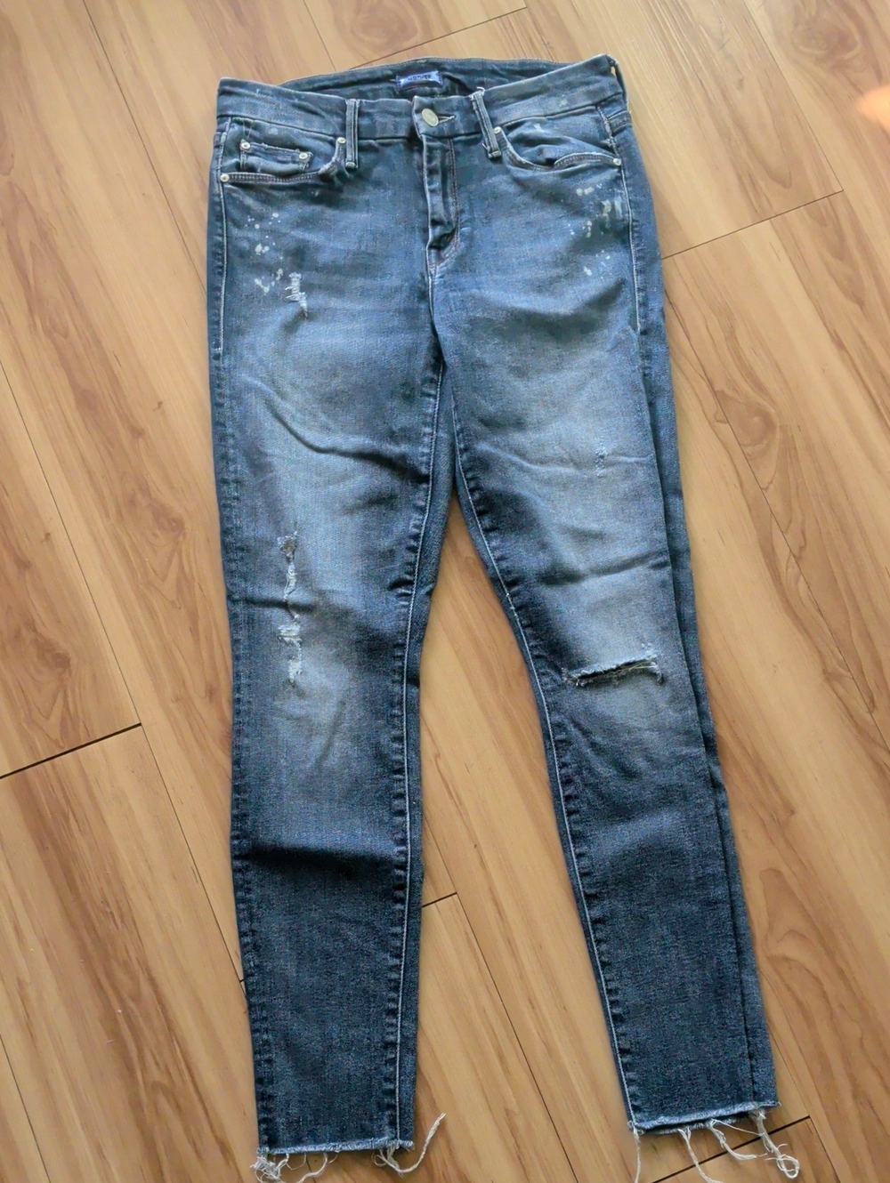 MOTHER Skinny Looker Ankle Fray Jeans Great Shape
